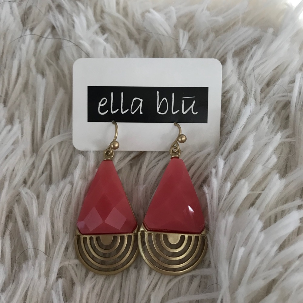 Pink & Gold Drop Earrings